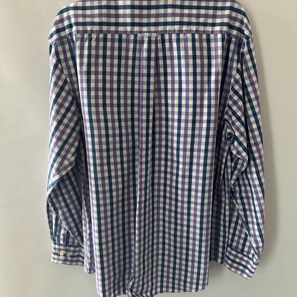 Blue, White & Purple Check Izod Large Shirt - Picture 2 of 11